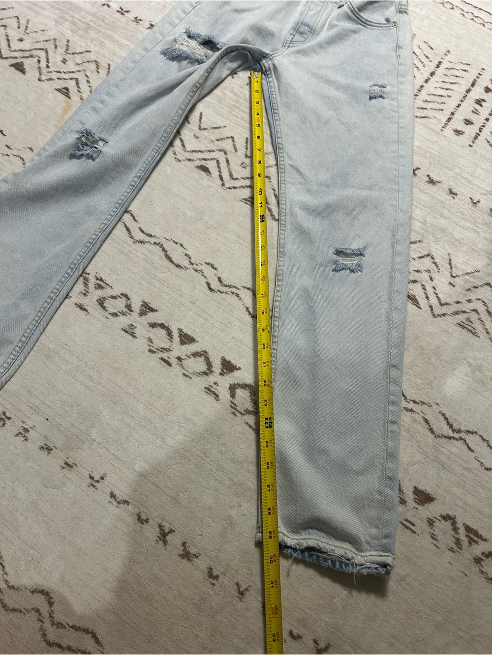rag & bone Maya High Rise Slim Jeans 26 Light Wash Distressed Straight - Picture 9 of 12